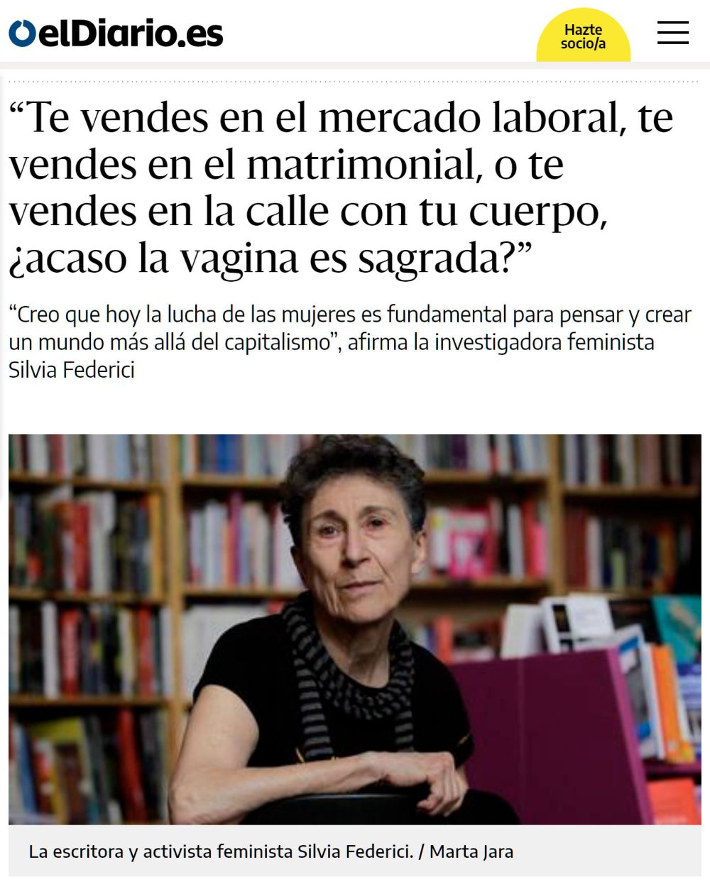 ¿Por qué las pocas feministas que dicen cosas con sentido tienen cerca de 100 años?