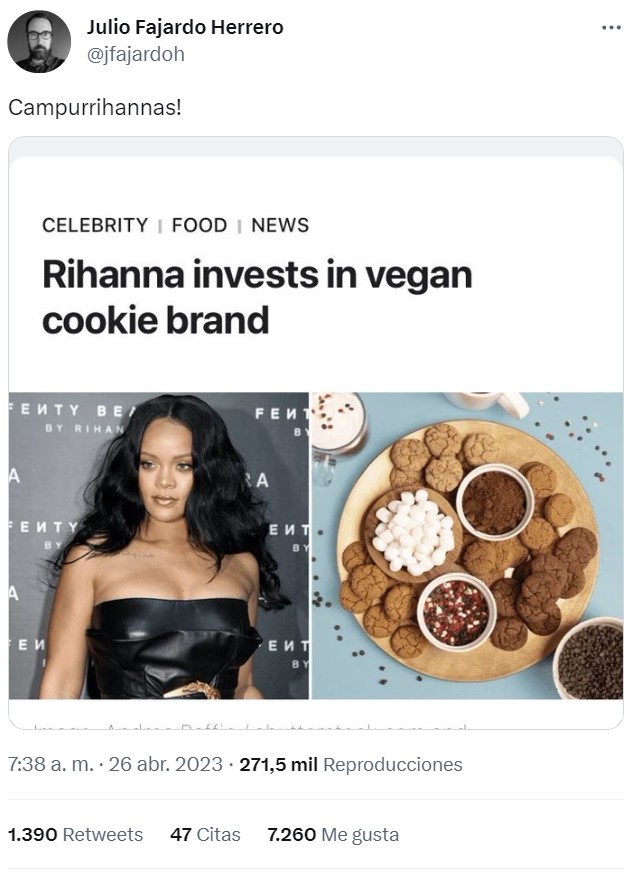 Rihanna invierte en una marca de galletas veganas