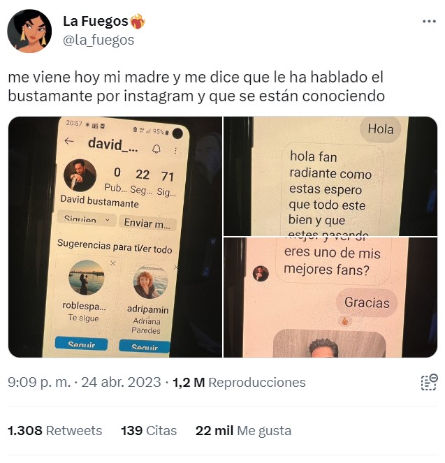 Te levantas un día y descubres que David Bustamante le está metiendo fichas a tu madre