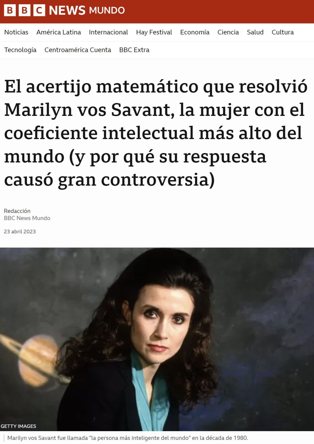 La mujer con un IQ de 228 que resolvió el problema de Monty Hall