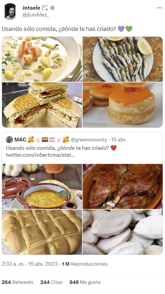 Usando solo comida ¿Dónde te has criado?