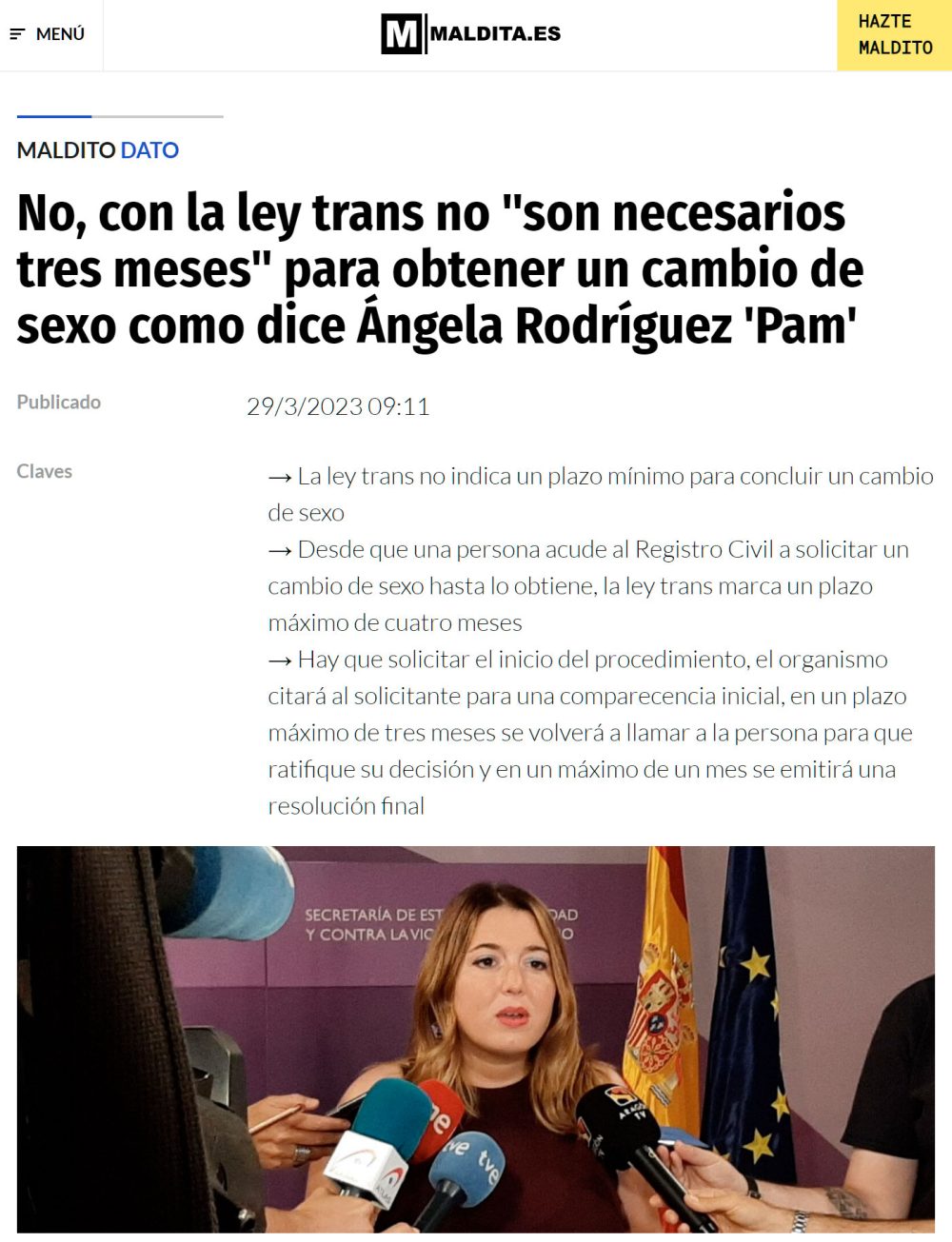 BREAKING NEWS: Ángela Rodríguez PAM no sabe cómo funciona su propia ley