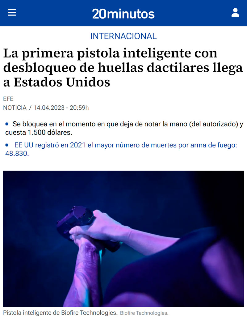 Con este sistema los niños ya no podrán usar las armas de sus padres: la pistola que se bloquea con huella dactilar