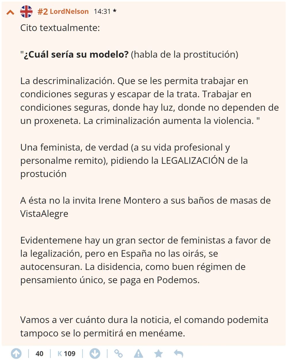 ¿Por qué las pocas feministas que dicen cosas con sentido tienen cerca de 100 años?
