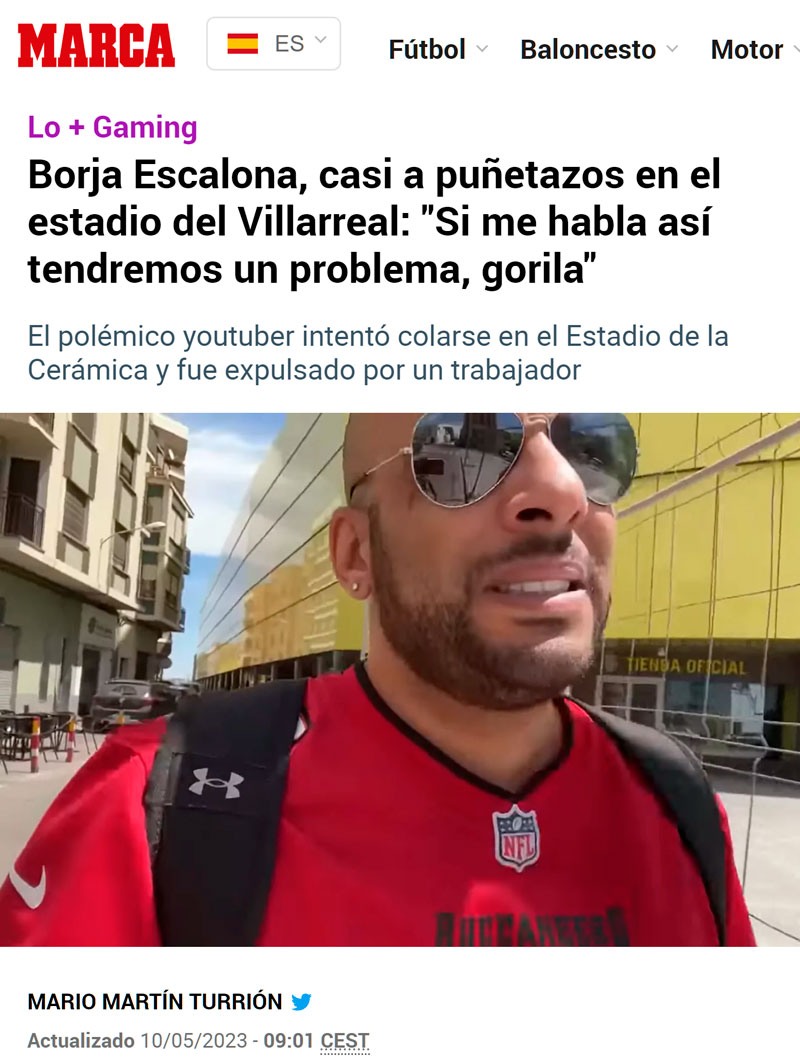 Borja Escalona intenta colarse en el estadio del Villarreal y... vuelve a escapar ileso