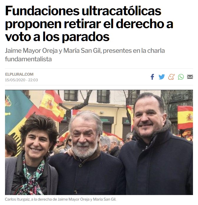 El presidente de la Fundación Villacisneros propone retirar el derecho a voto a todos aquellos que dependan del estado (trabajadores públicos y parados)