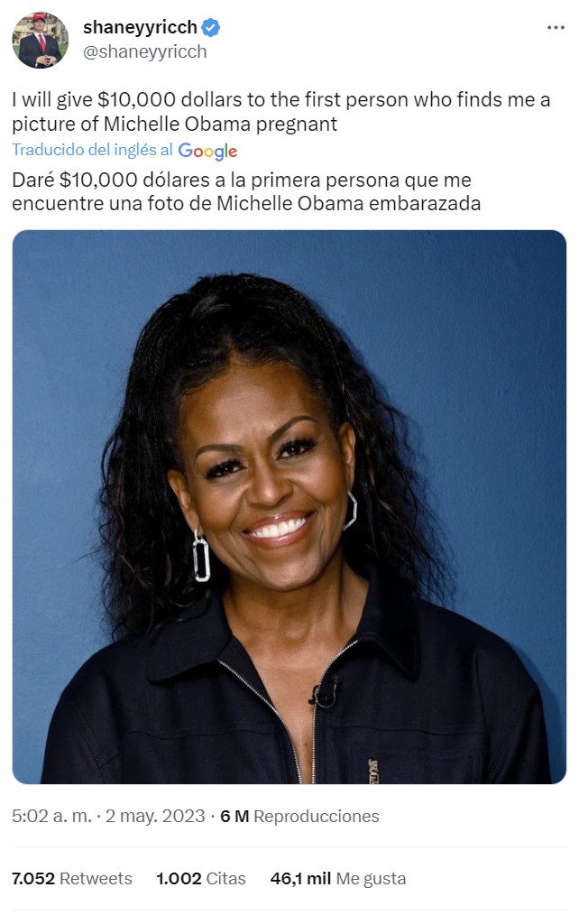 Un tuitero ofrece 10.000 dólares a quien encuentre una foto de Michelle Obama embarazada