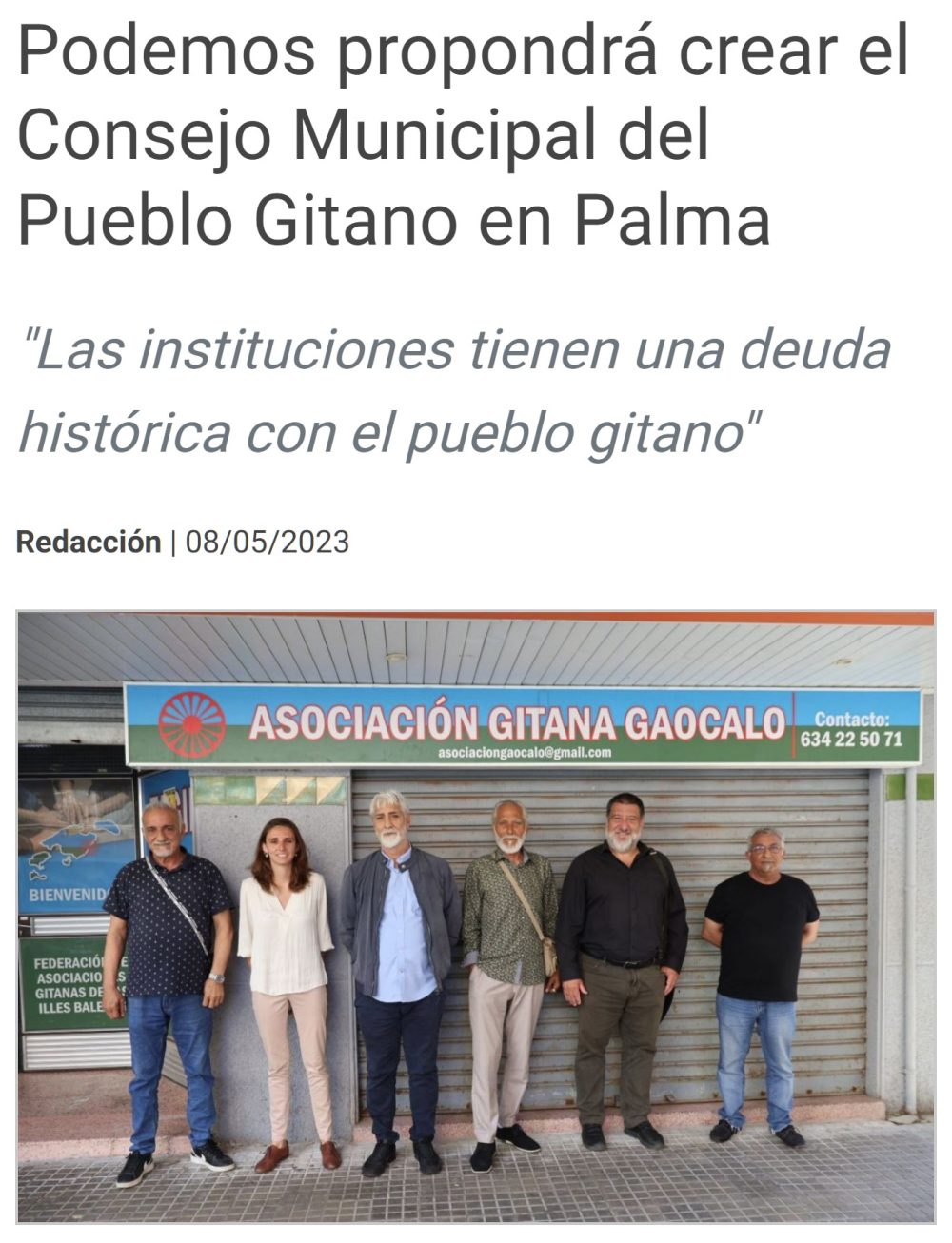Estamos en deuda con el pueblo gitano
