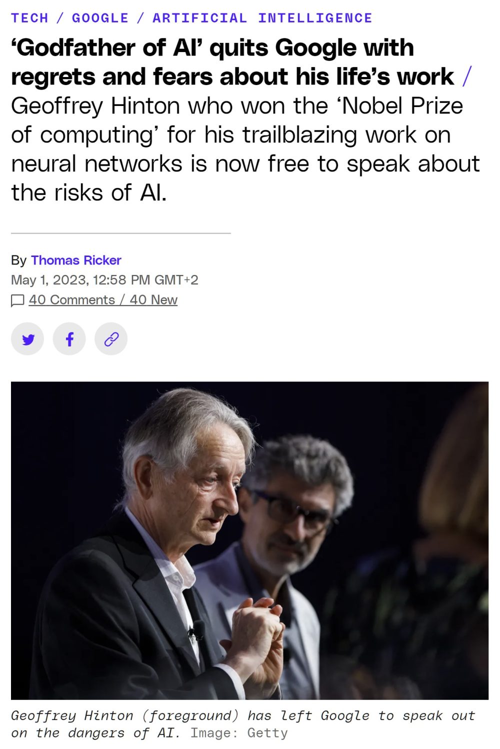 El creador de la IA renuncia a su trabajo por arrepentimiento