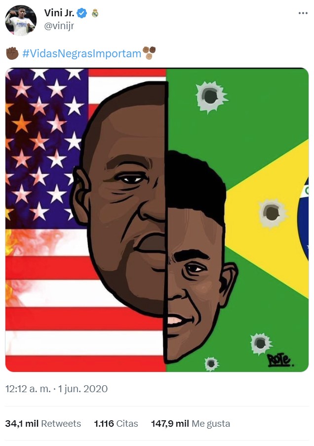 El agente de Vinicius compara a Vinicius con George Floyd