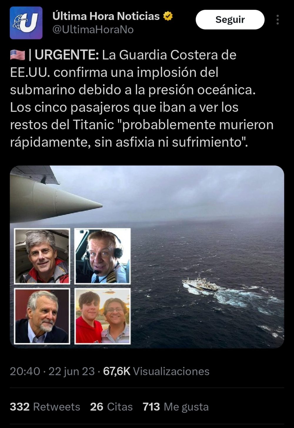 Confirmado: el sumergible ha implosionado.