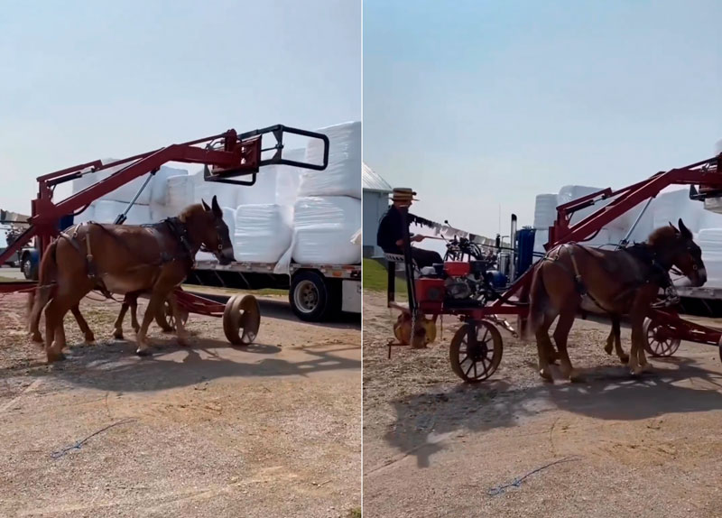 Tractor híbrido con 2 caballos de potencia