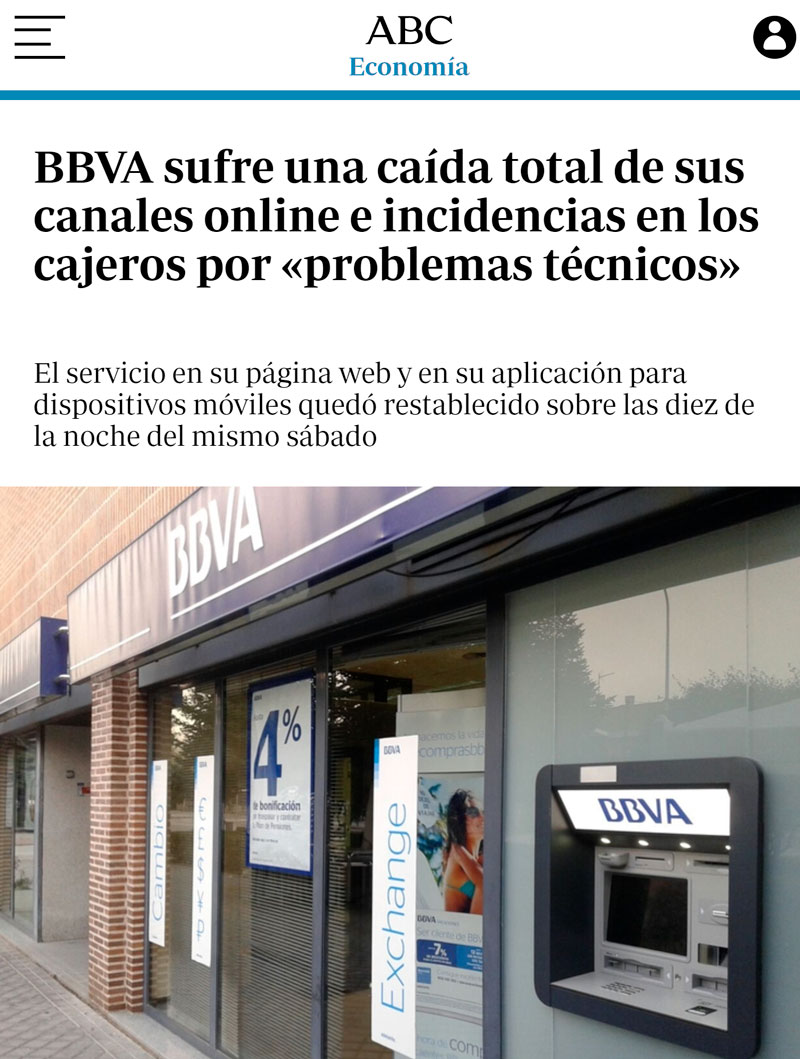 ¿Ayer tuviste problemas para pagar con BBVA, sacar dinero de sus cajeros, o acceder a su web/app? No estás solo: fue una caída a nivel mundial.