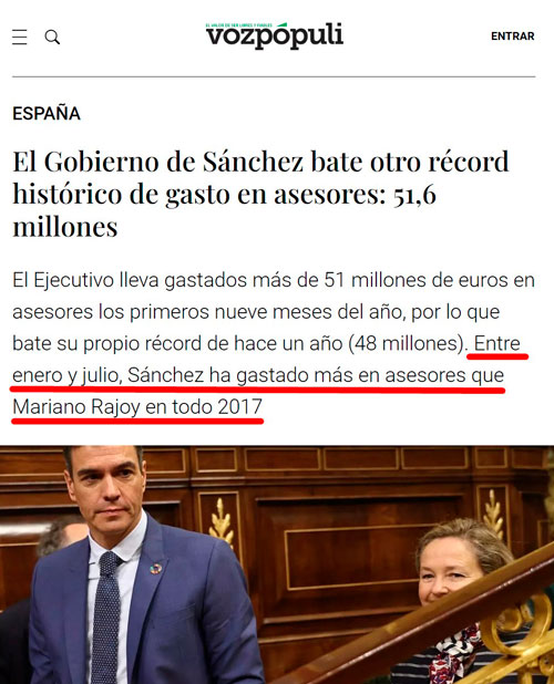 El nuevo gobierno de PP y VOX en Torrelodones DUPLICA el gasto en sueldos.