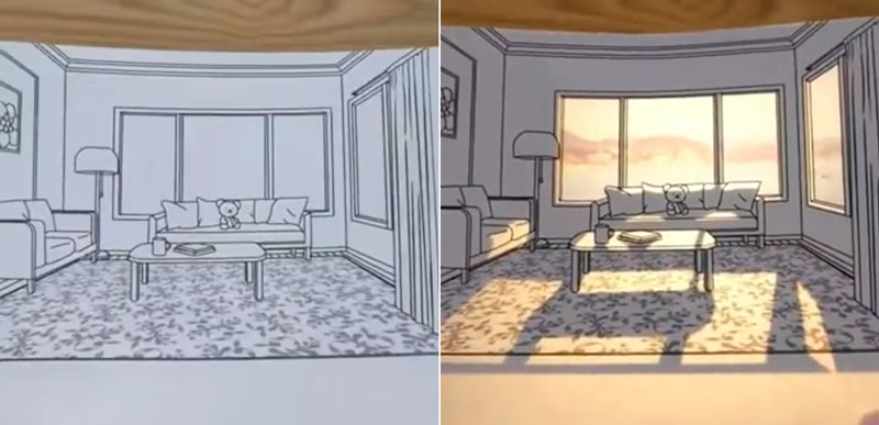 Creando cuadros que parecen cobrar vida gracias a las transparencias y la luz