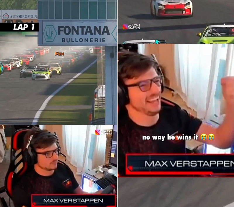 Max Verstappen se divierte más compitiendo online con sus colegas que ganando un GP de F1.