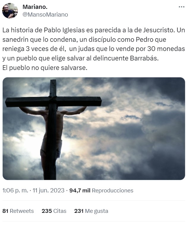 Lo único que tienen en común es que uno es Jesucristo, y el otro se cree Jesucristo.