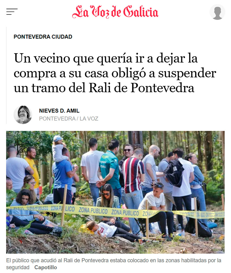 Un vecino obliga a suspender un tramo de Rally por que quería dejar la compra en su casa.