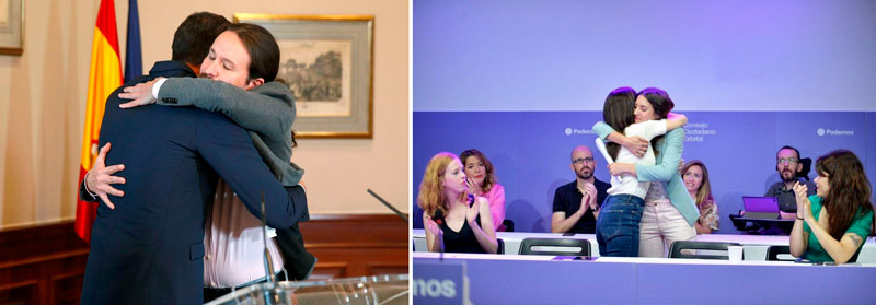 Todo empezó con un abrazo y termina con otro.