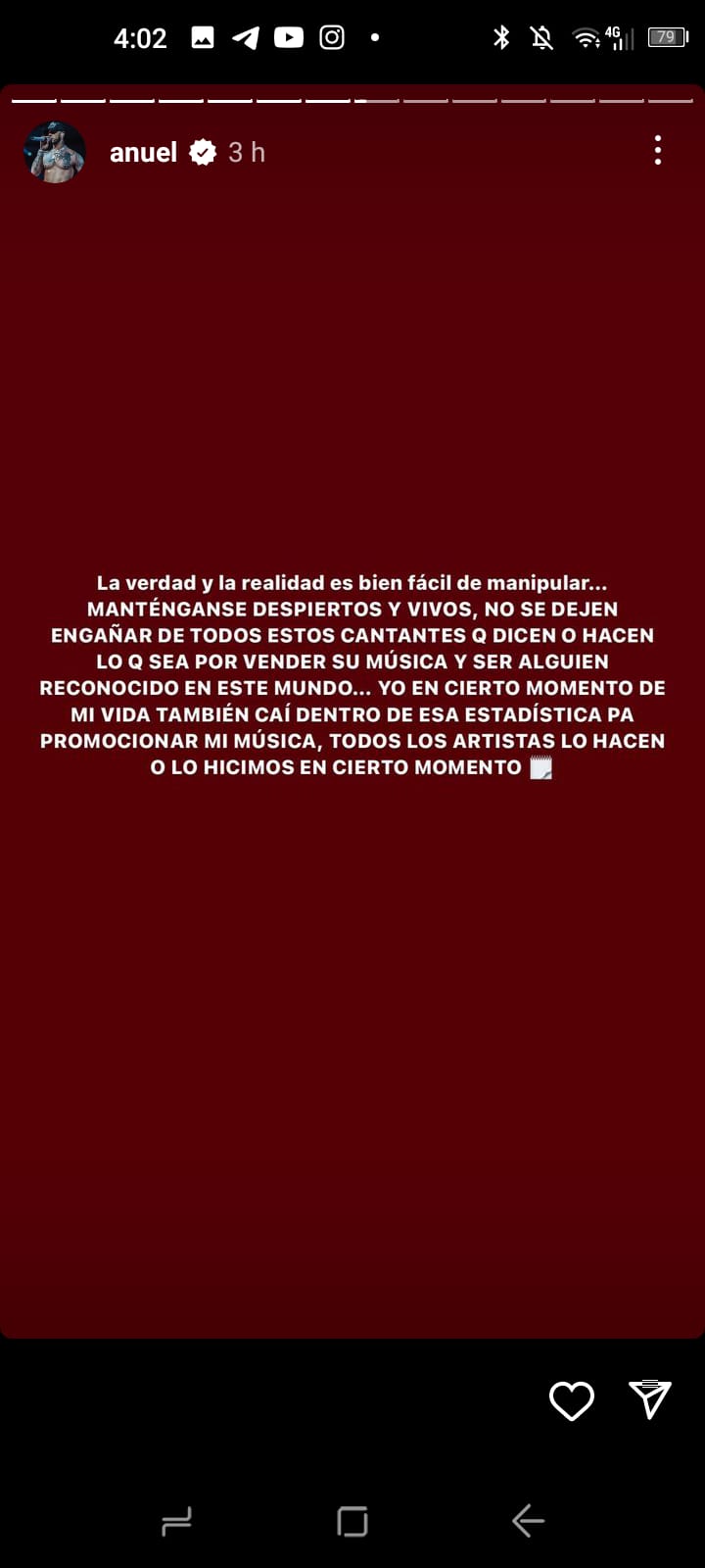 Anuel, Yailin y 6ix9ine son 3 regatoneros que están picados y llevan unas horas subiendo unas stories a Instagram que harían llorar a Pérez Reverte