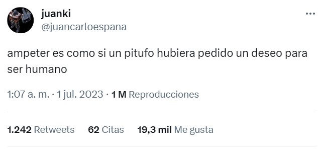 "Ampeter es como si un pitufo hubiera pedido un deseo para ser humano"