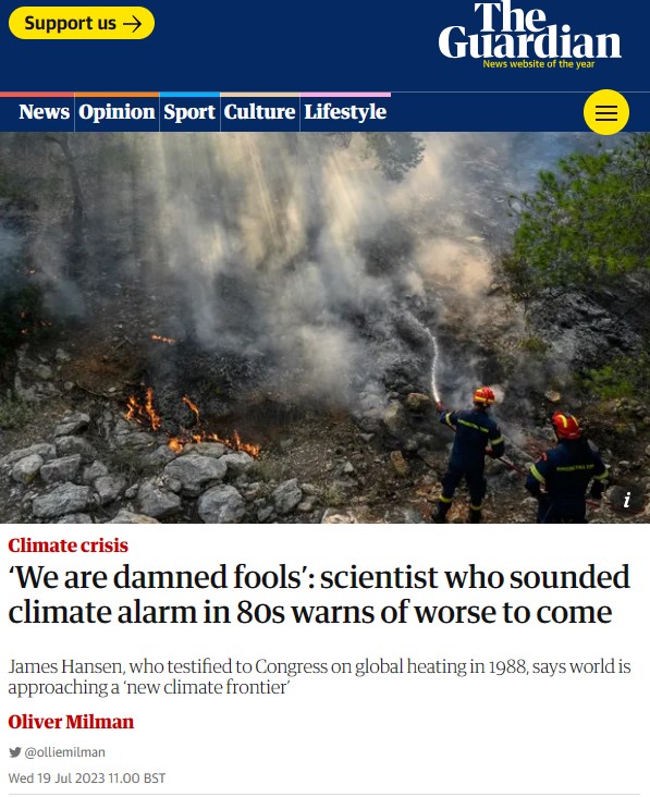 “Somos malditos tontos” el científico que hizo sonar la alarma climática en los años 80 advierte que lo peor está por venir