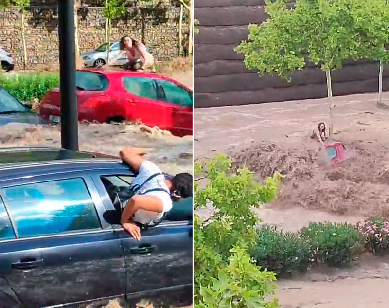 Una tromba histórica colapsa Zaragoza