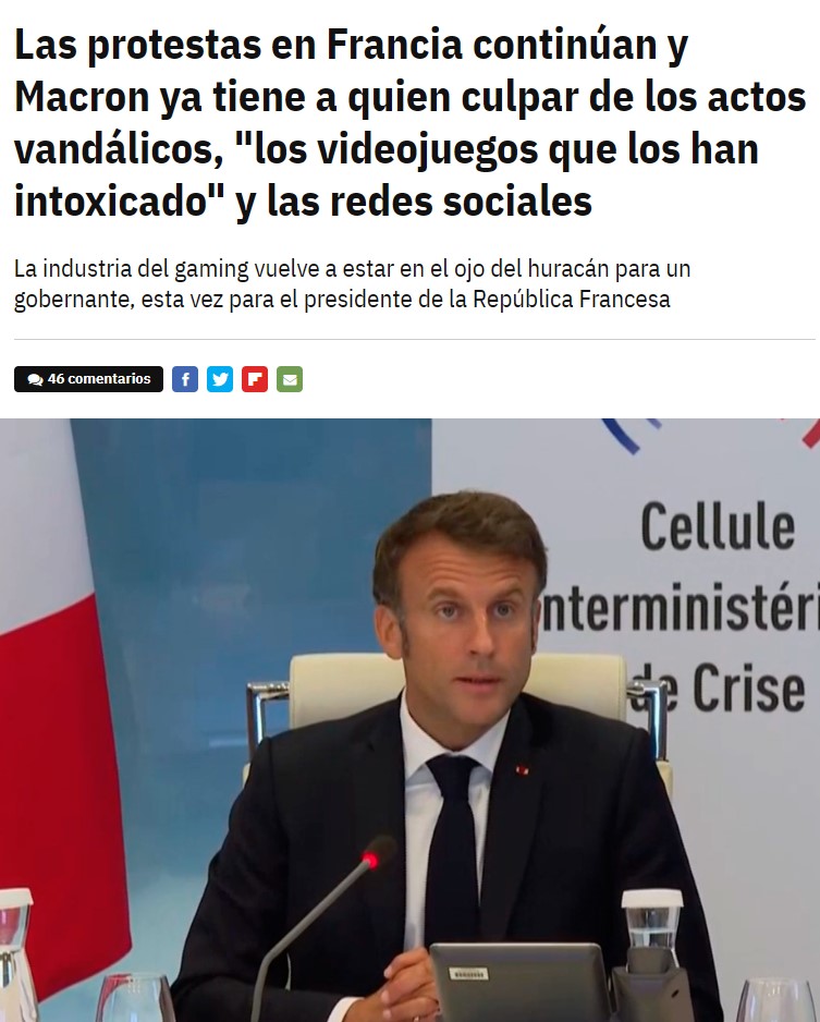 MACRON: La culpa es de los videojuegos.