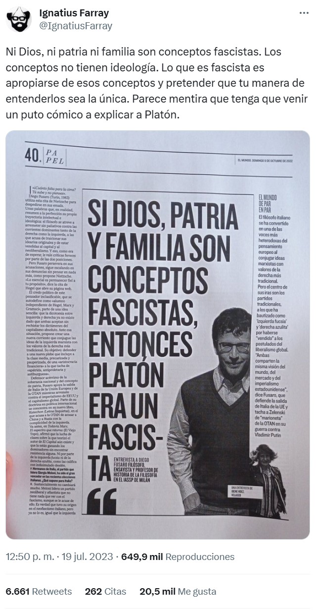 Canción de Ignatius a los "jovencitos confusos neoliberales"