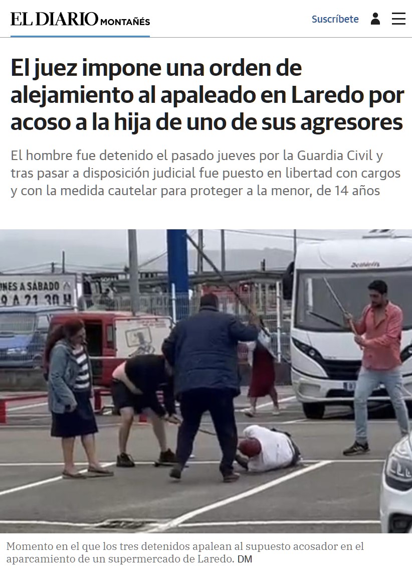 Orden de alejamiento contra el hombre apaleado en Laredo