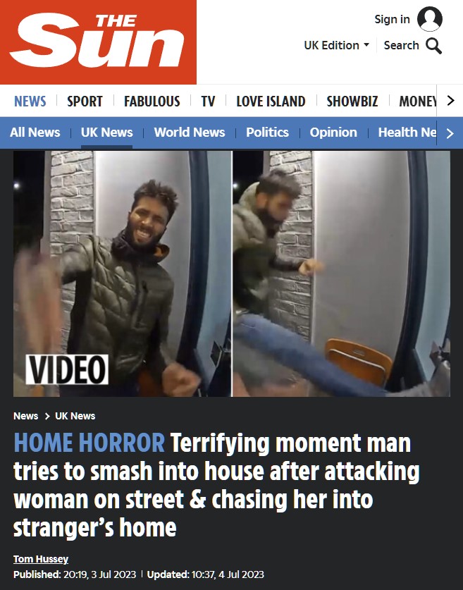 Londres: un hombre de 22 años intenta entrar por la fuerza en una vivienda para atacar a una mujer que había estado siguiendo.