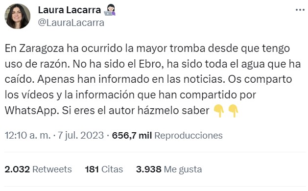 Una tromba histórica colapsa Zaragoza