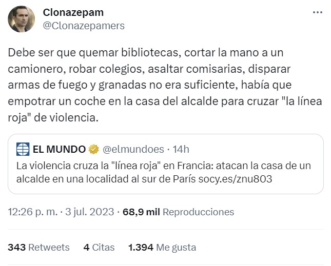 Los vándalos franceses acaban de cruzar "la línea roja".