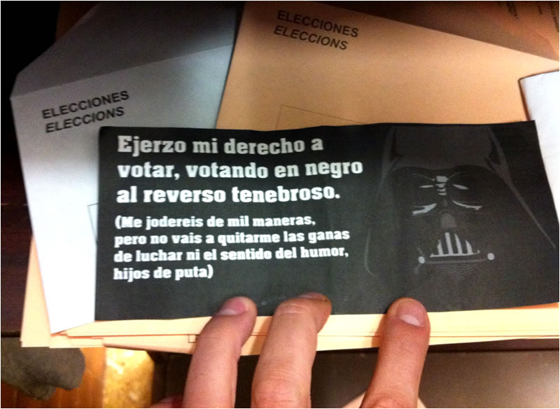 Ideas de papeletas originales para la gente que quiera votar nulo