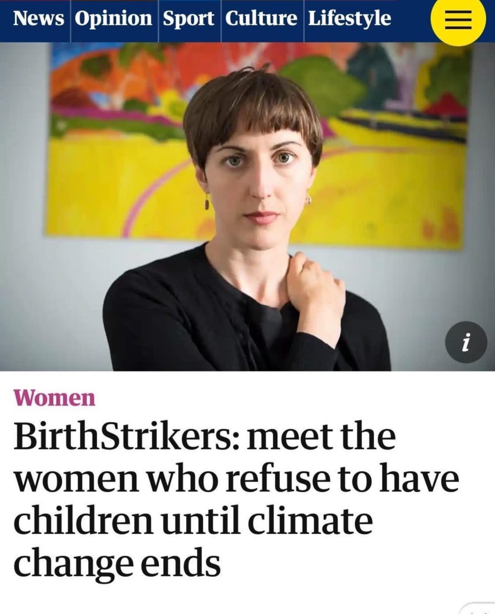 “BirthStrikers”: Mujeres que se niegan a tener hijos hasta que se detenga el cambio climático.