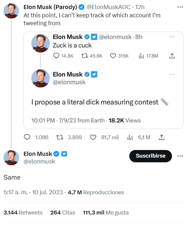 Parece que Elon le está volviendo a dar a la maría...