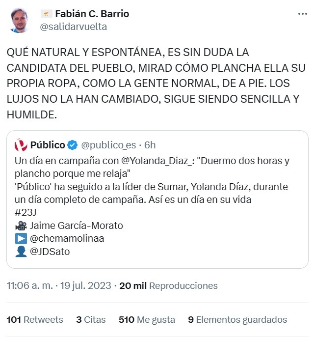 Ella dice que durante la campaña duerme solo dos horas, pero... hay que reducir tu jornada de 40 a 32 because TU VOTO.