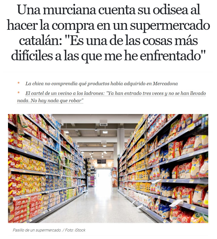 La odisea de una murciana comprando en un Mercadona catalán