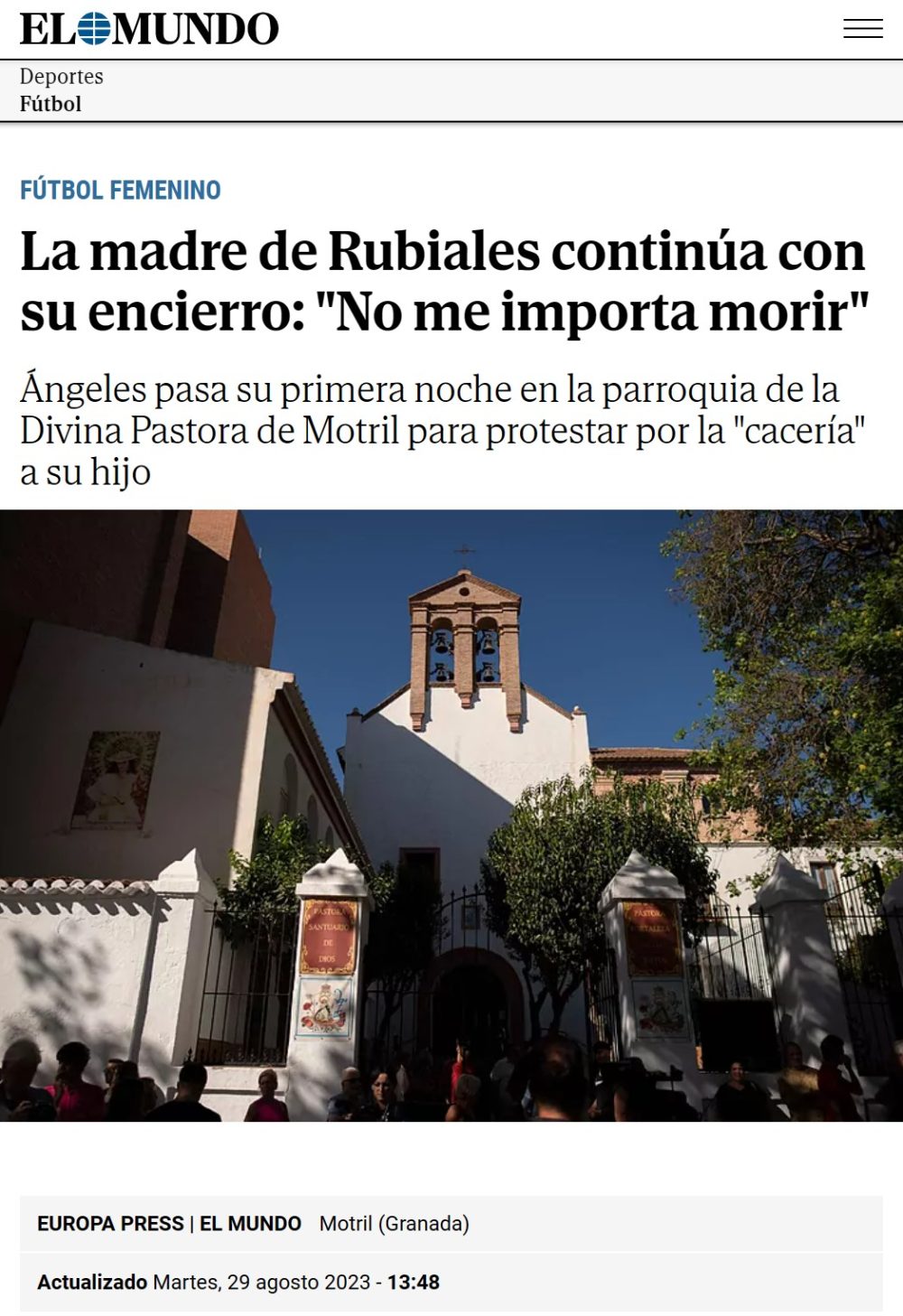 La madre de Rubiales sigue con la huelga de hambre