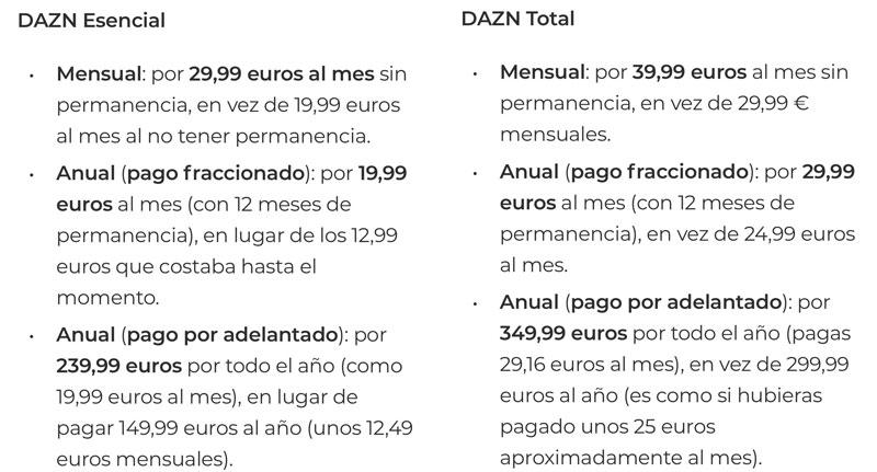 ¡OJO! DAZN SUBE los precios en agosto