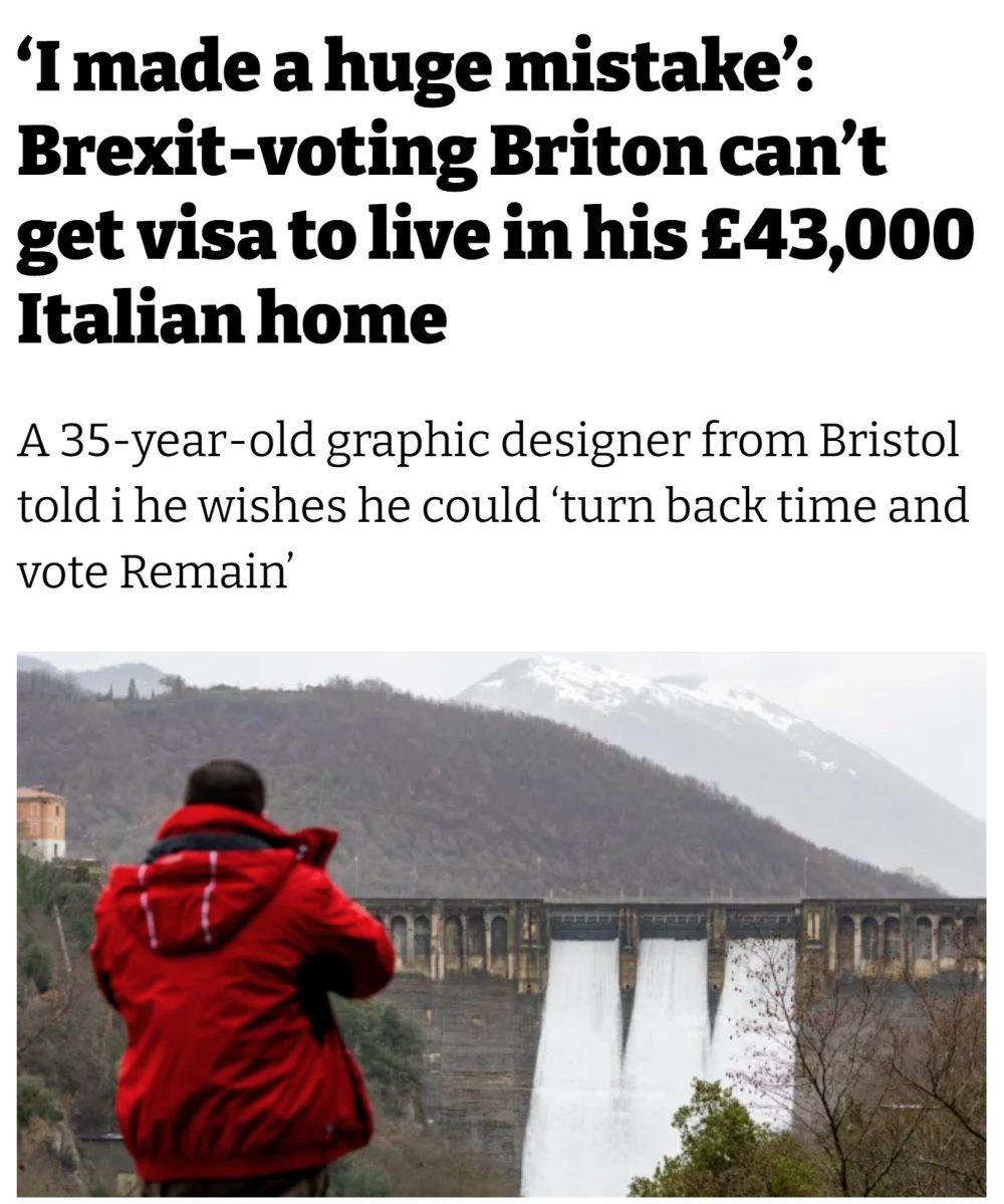 'Cometí un gran error': el británico que votó a favor del Brexit y no puede obtener una visa para vivir en su casa italiana de £ 43,000