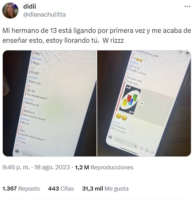 Mírale... sus primeros acercamientos al arte del cortejo...