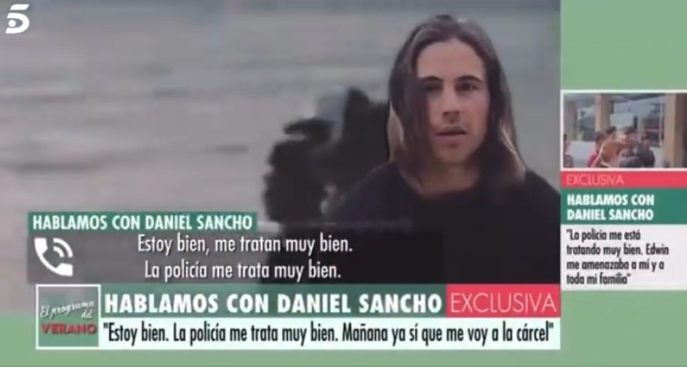 Daniel Sancho: "Estoy bien. La policía me trata muy bien"