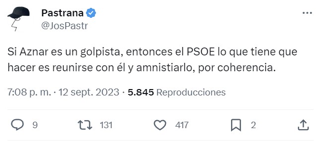 Aznar llama a la movilización de la población y el gobierno califica sus palabras de "llamamientos golpistas".