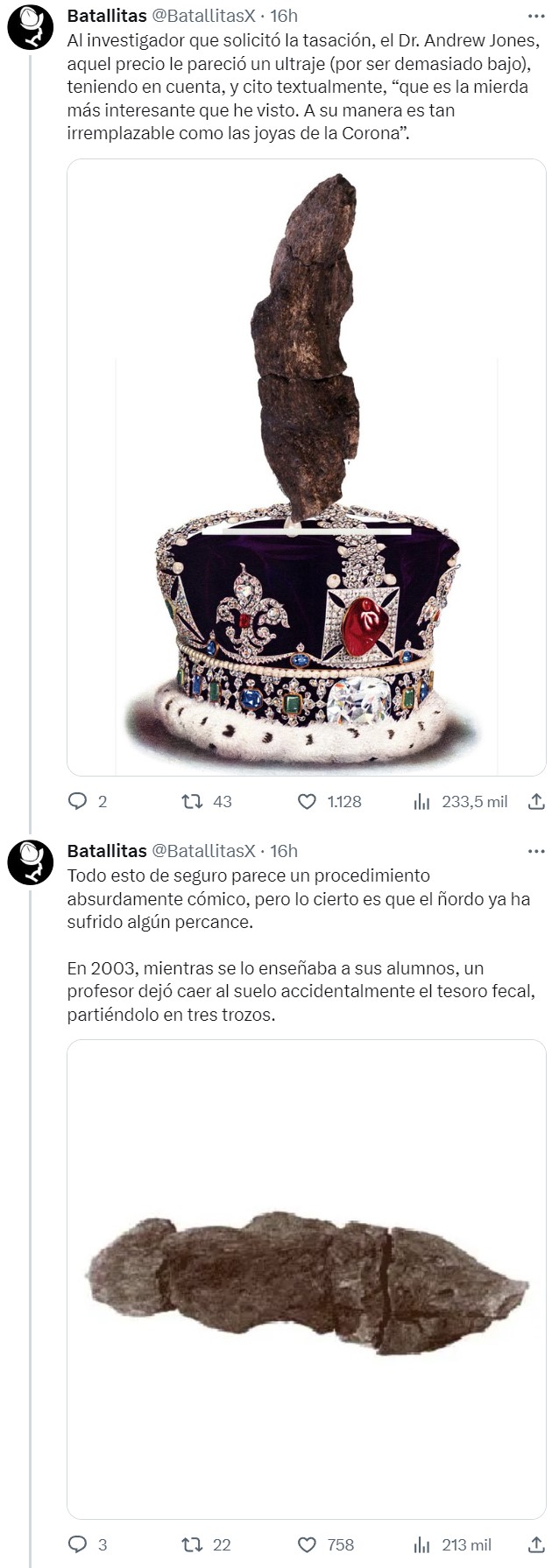 Este es el trozo de mierda más valioso e interesante del mundo. Vale literalmente su peso en oro.