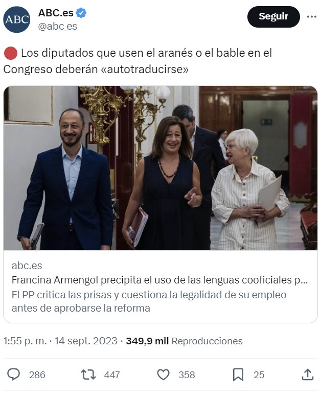 Ya veo venir el siguiente titular: "discriminación en el congreso por considerar que hay lenguas de primera y de segunda"