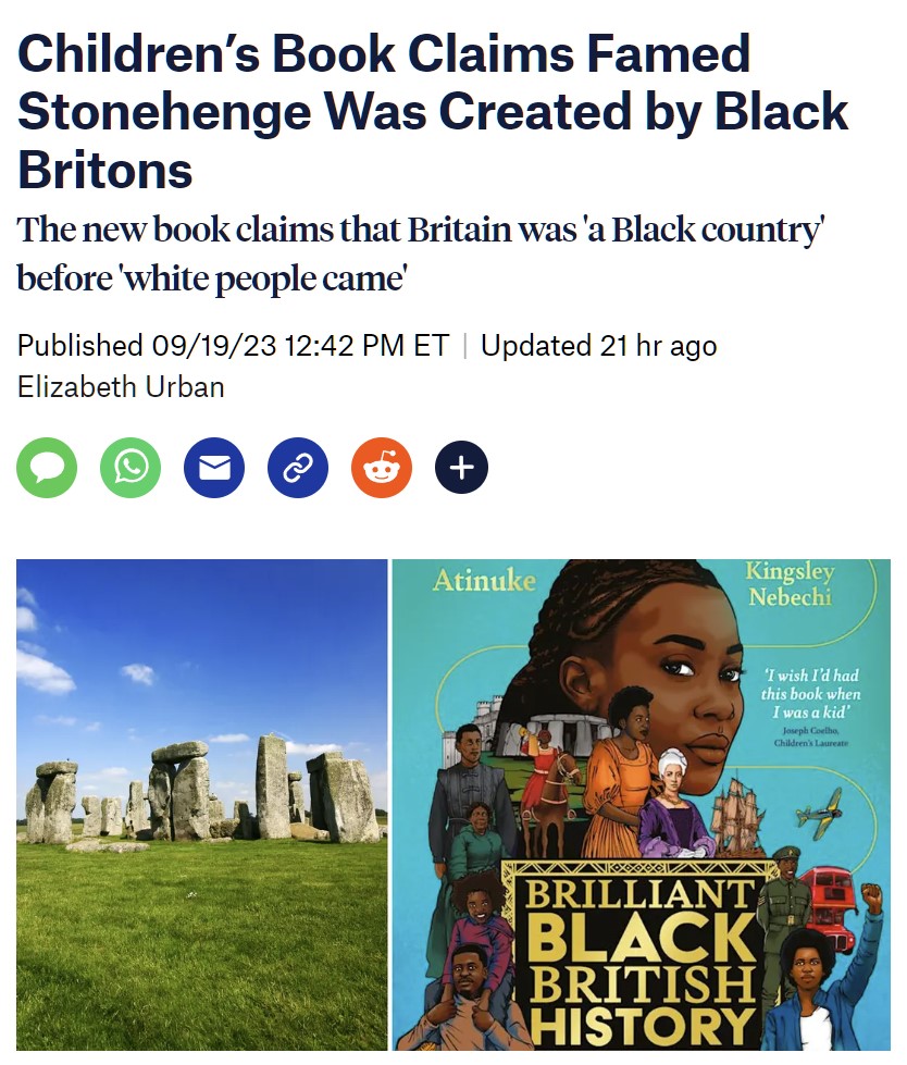 Libro para niños afirma que Stonehenge fue construido por britanos negros