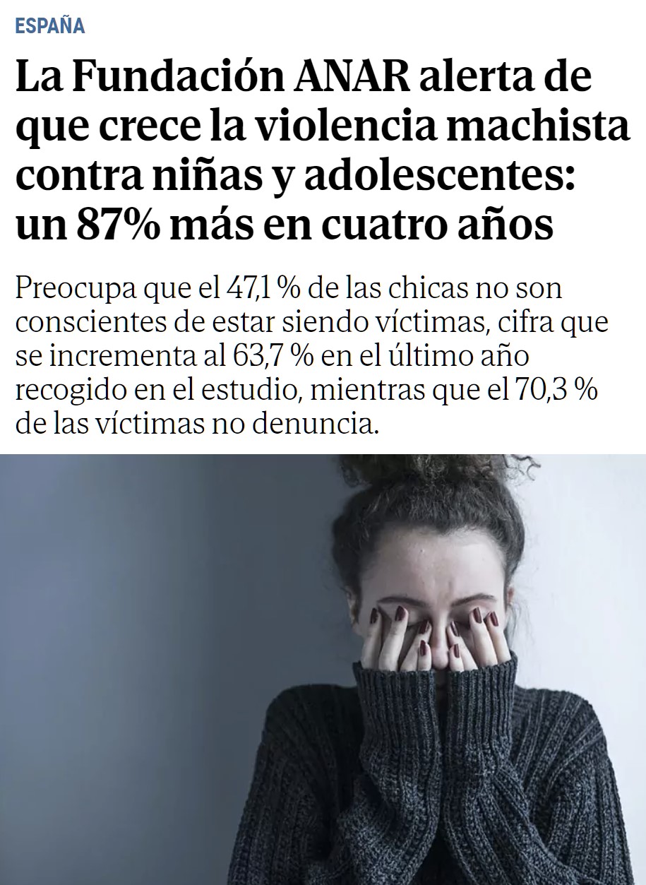 Crece la vioIencia machista entre los jóvenl... jóvenes.