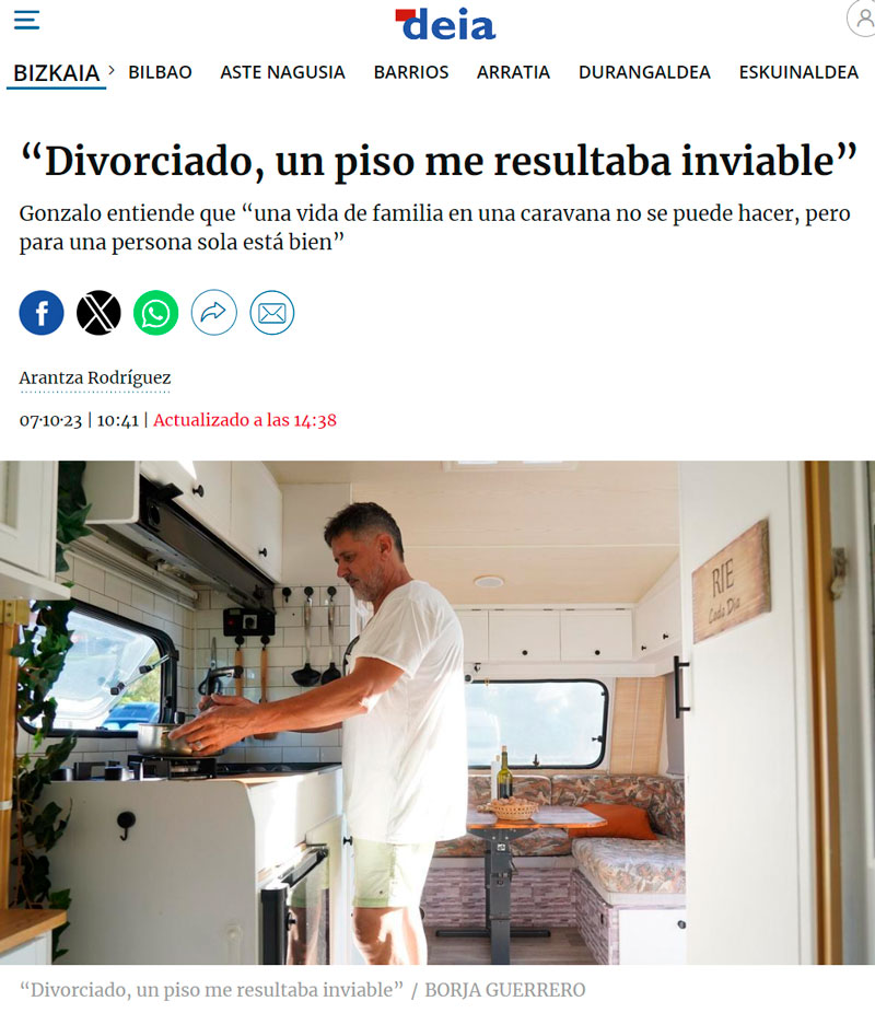 Gonzalo vive en una autocaravana: "Divorciado, un piso me resultaba inviable"