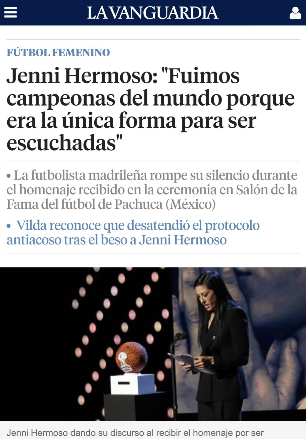Jenni Hermoso dice ahora que han ganado el mundial para que las escuchen